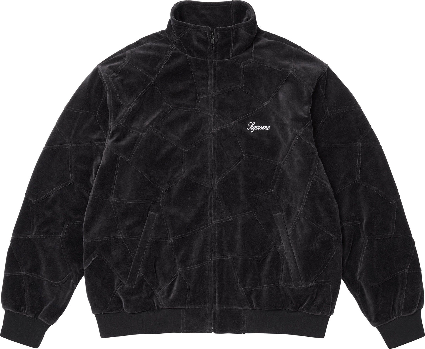 SUPREME PATCHWORK VELOUR TRACK JACKET