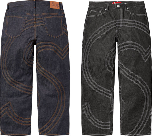 S LOGO RIGID BAGGY JEAN