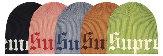 OLD ENGLISH PRINTED BEANIE