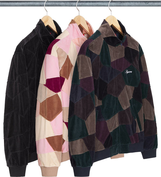 SUPREME PATCHWORK VELOUR TRACK JACKET