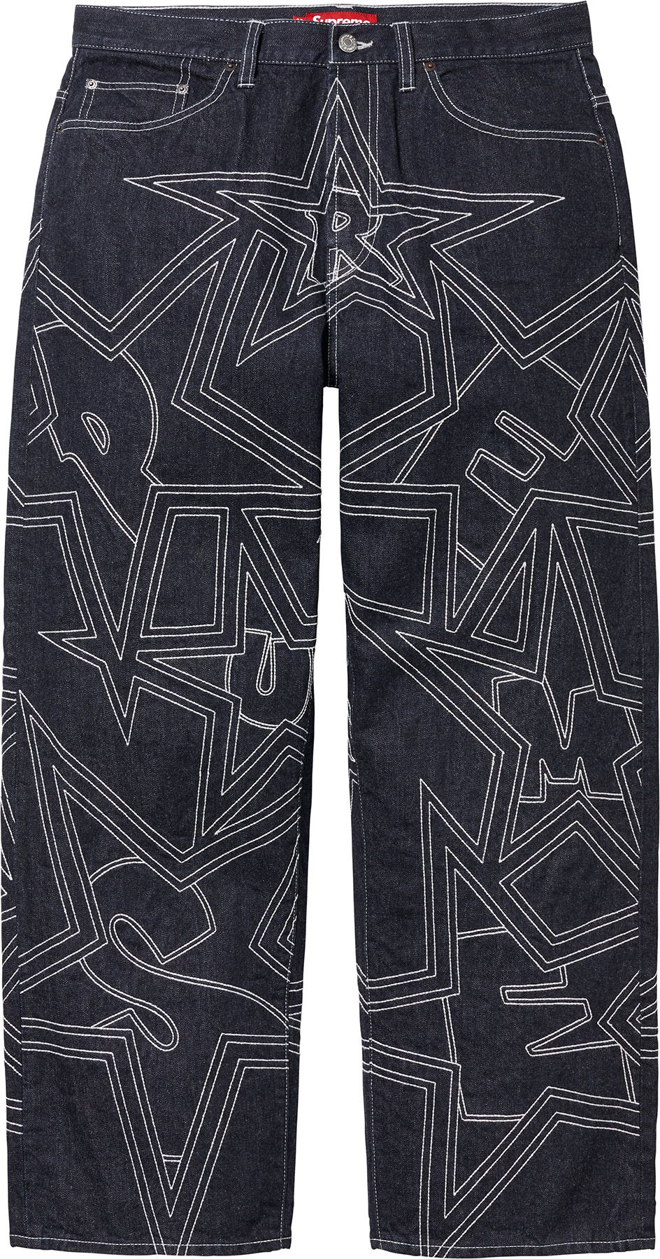 SUPREME STARS TOPSTITCH BAGGY JEAN