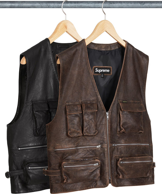 LEATHER CARGO VEST