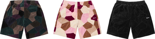 PATCHWORK VELOUR SHORT
