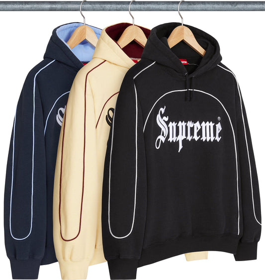 CURVE PIPING HOODED SWEATSHIRT