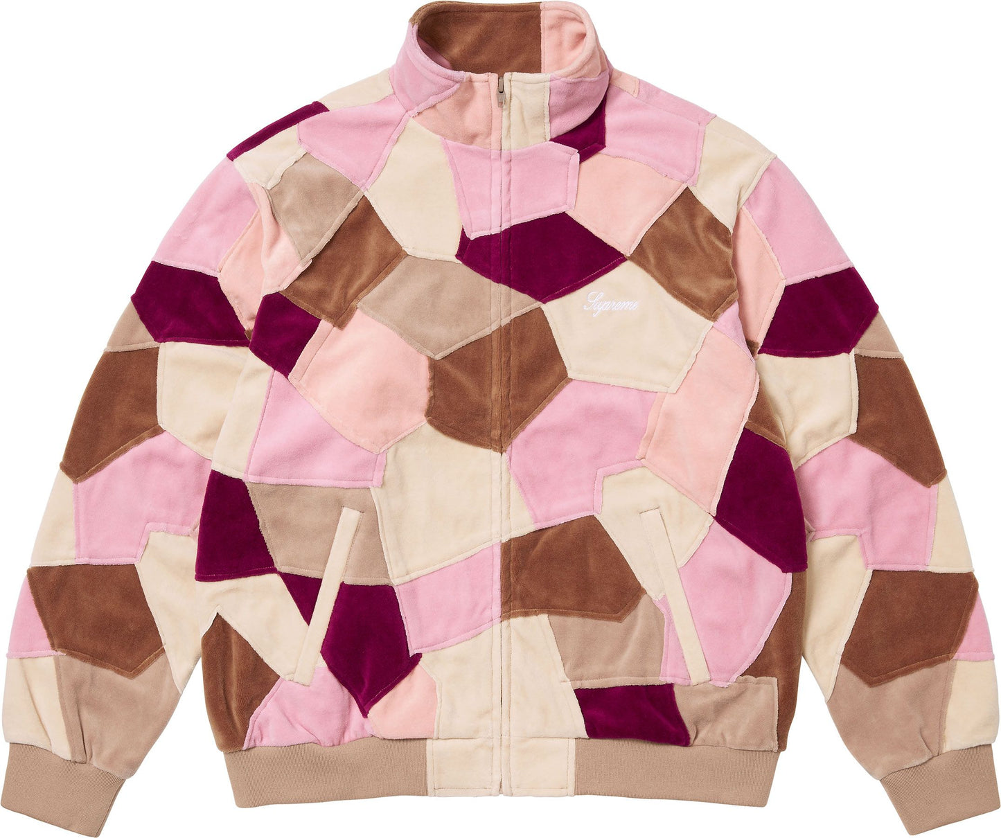 SUPREME PATCHWORK VELOUR TRACK JACKET