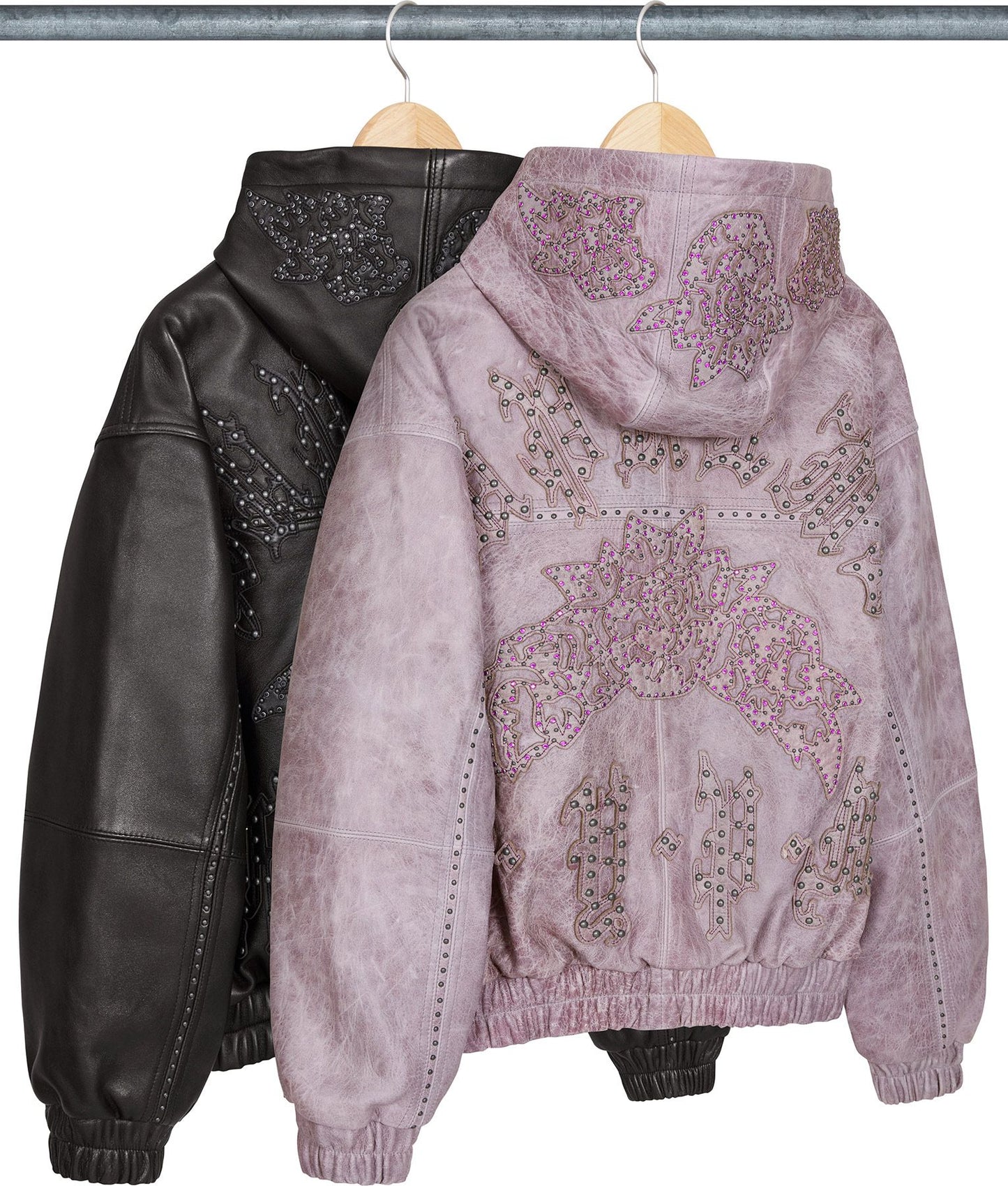 SUPREME STUDDED HOODED LEATHER JACKET