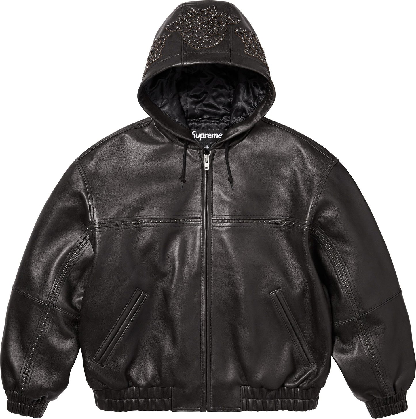 SUPREME STUDDED HOODED LEATHER JACKET