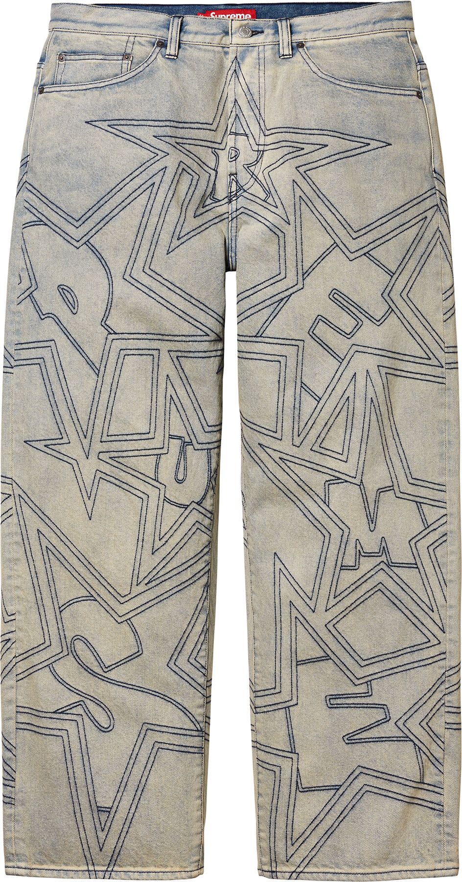 SUPREME STARS TOPSTITCH BAGGY JEAN