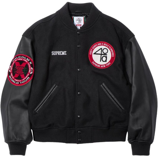 SUPREME/40 ACRES MALCOLM X VARSITY JACKET