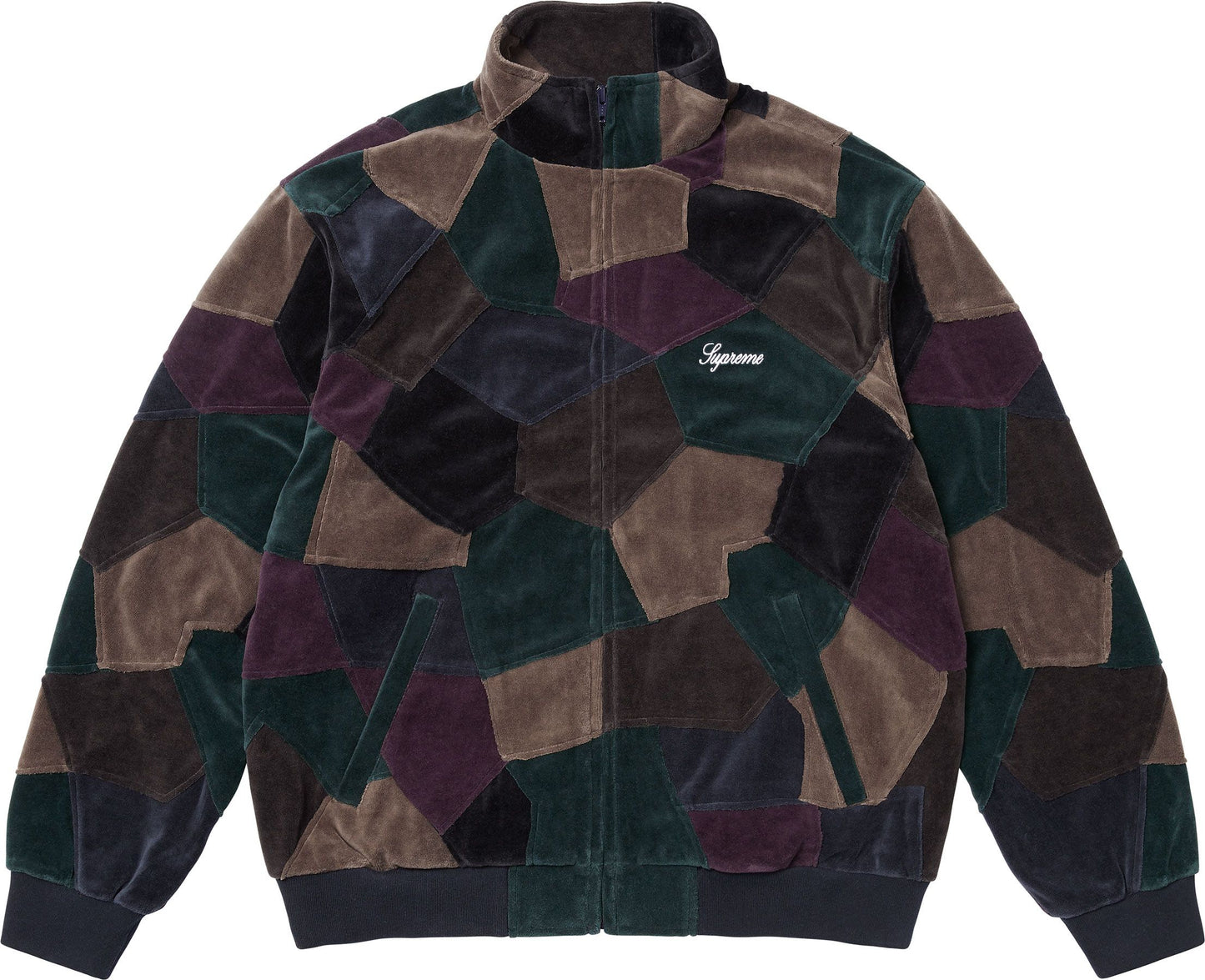 SUPREME PATCHWORK VELOUR TRACK JACKET