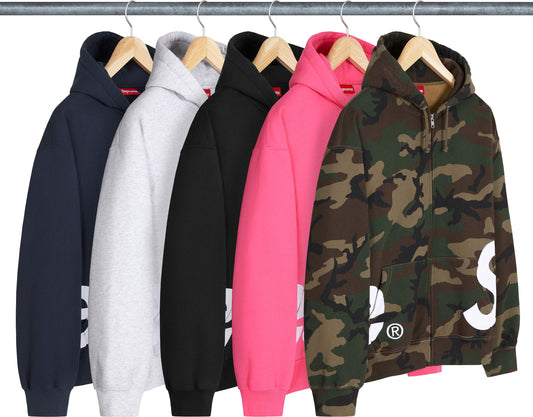 SUPREME BIG LOGO ZIP UP HOODED SWEATSHIRT