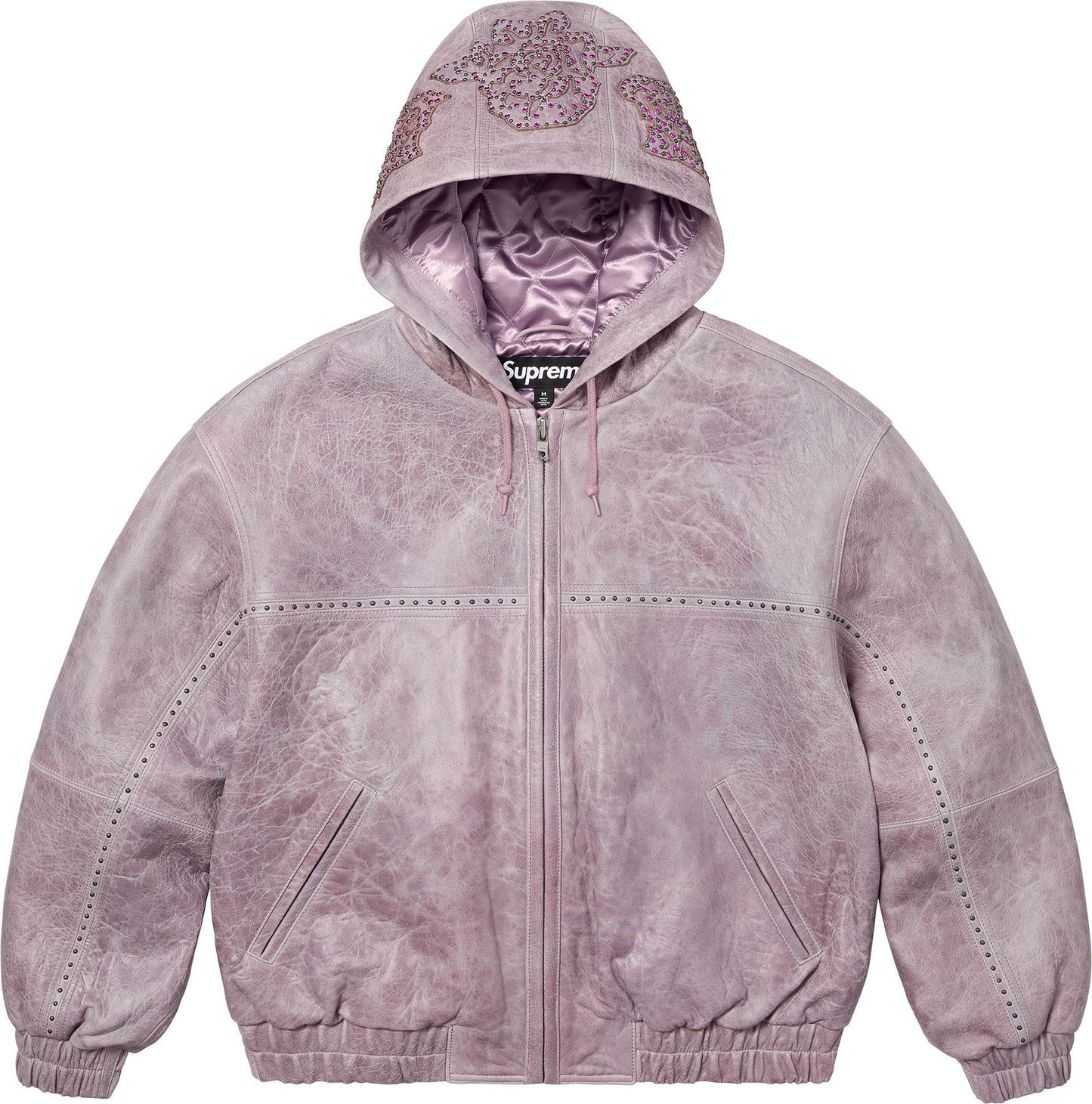 SUPREME STUDDED HOODED LEATHER JACKET
