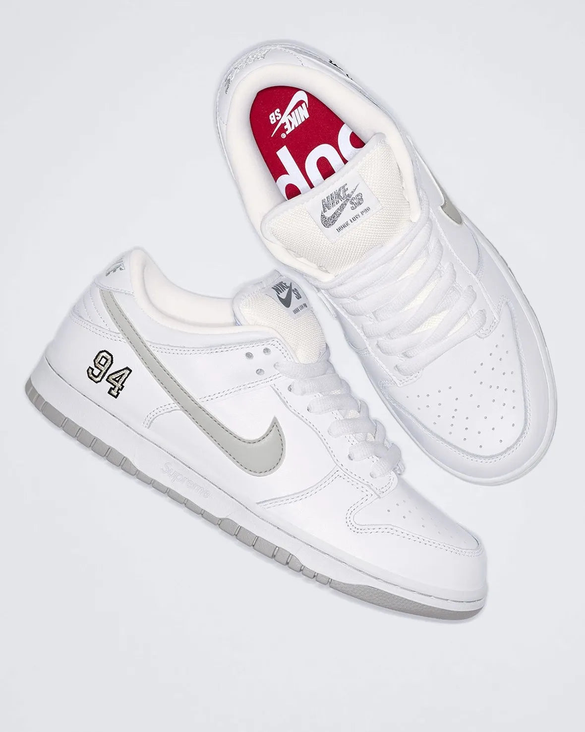 Supreme x Nike SB Dunk Low 94 Silver White – OUTGEM
