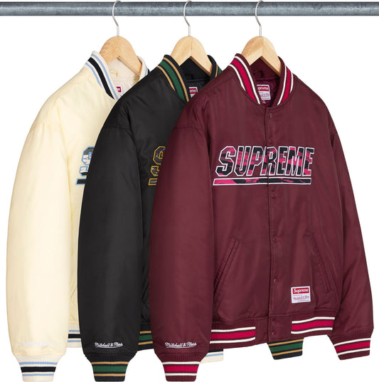 SUPREME®/MITCHELL & NESS® CAMO LOGO VARSITY JACKET