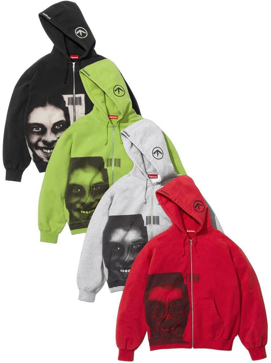 SUPREME/APHEX TWIN ZIP UP HOODED SWEATSHIRT