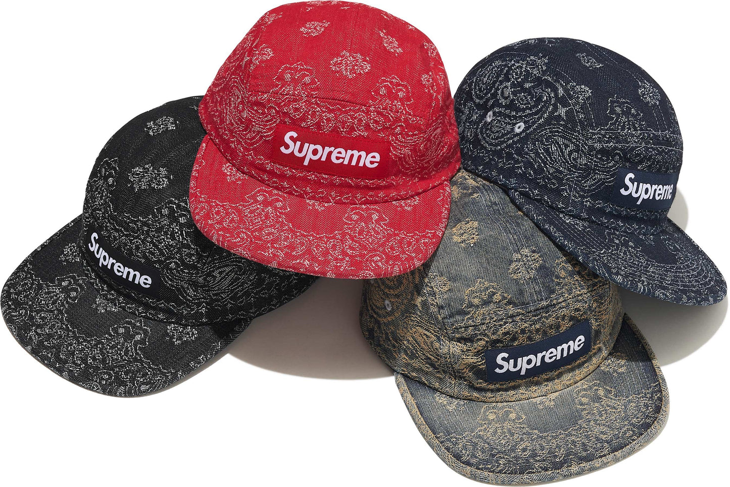 BANDANA JACQUARD DENIM CAMP CAP