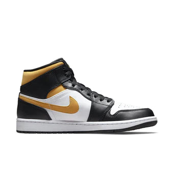 Jordan 1 Mid White Pollen Black.