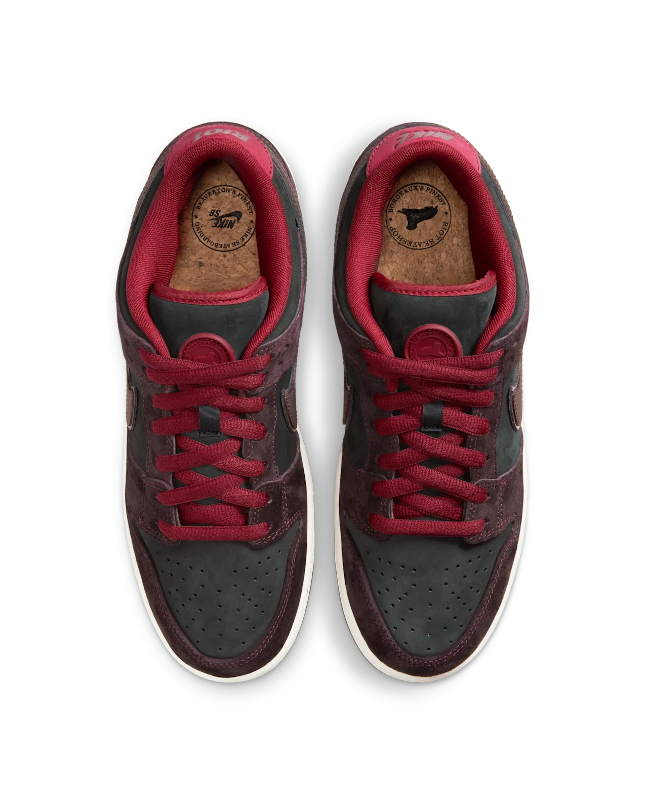 Nike SB Dunk Low Pro x Riot Skateshop Mahogany and Team Red