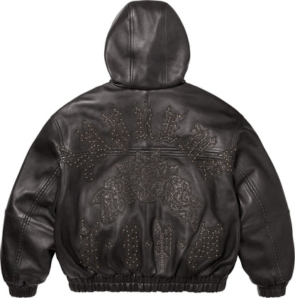 SUPREME STUDDED HOODED LEATHER JACKET