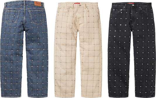 STUDDED SEAM LOOSE FIT JEAN
