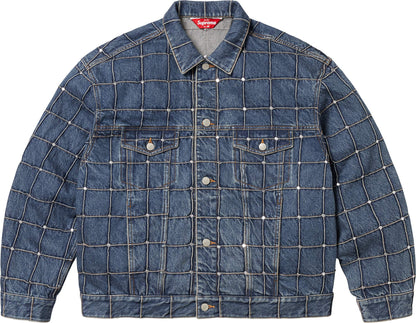 STUDDED SEAM DENIM TRUCKER JACKET