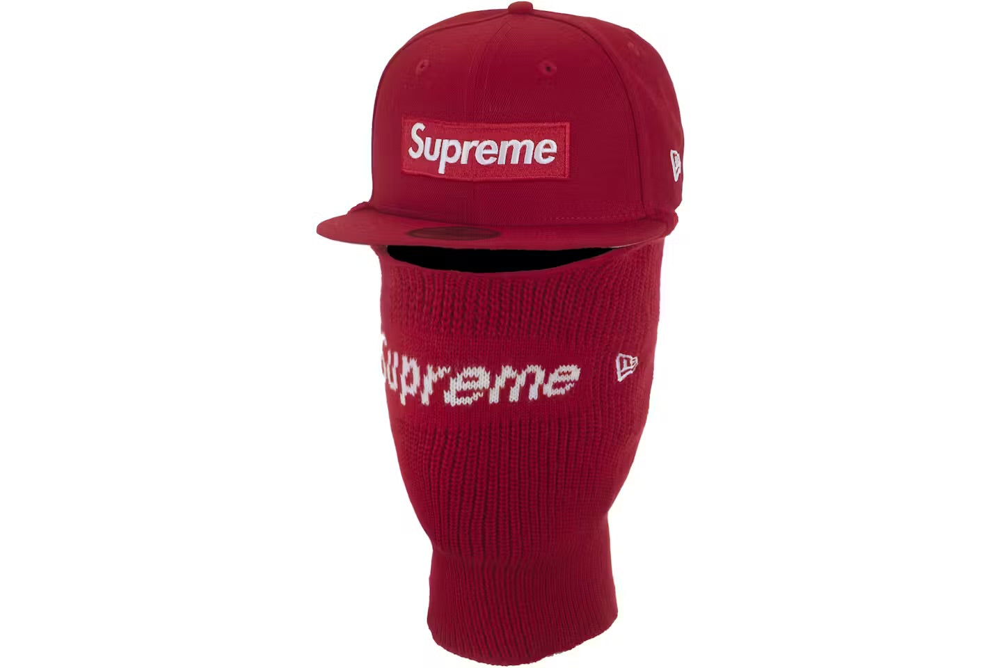 Supreme New Era Box Logo 59Fifty Balaclava Cap Red