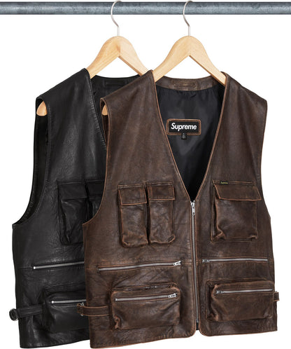 LEATHER CARGO VEST