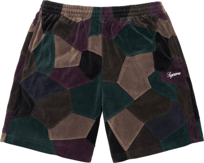 PATCHWORK VELOUR SHORT