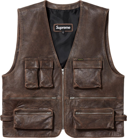 LEATHER CARGO VEST