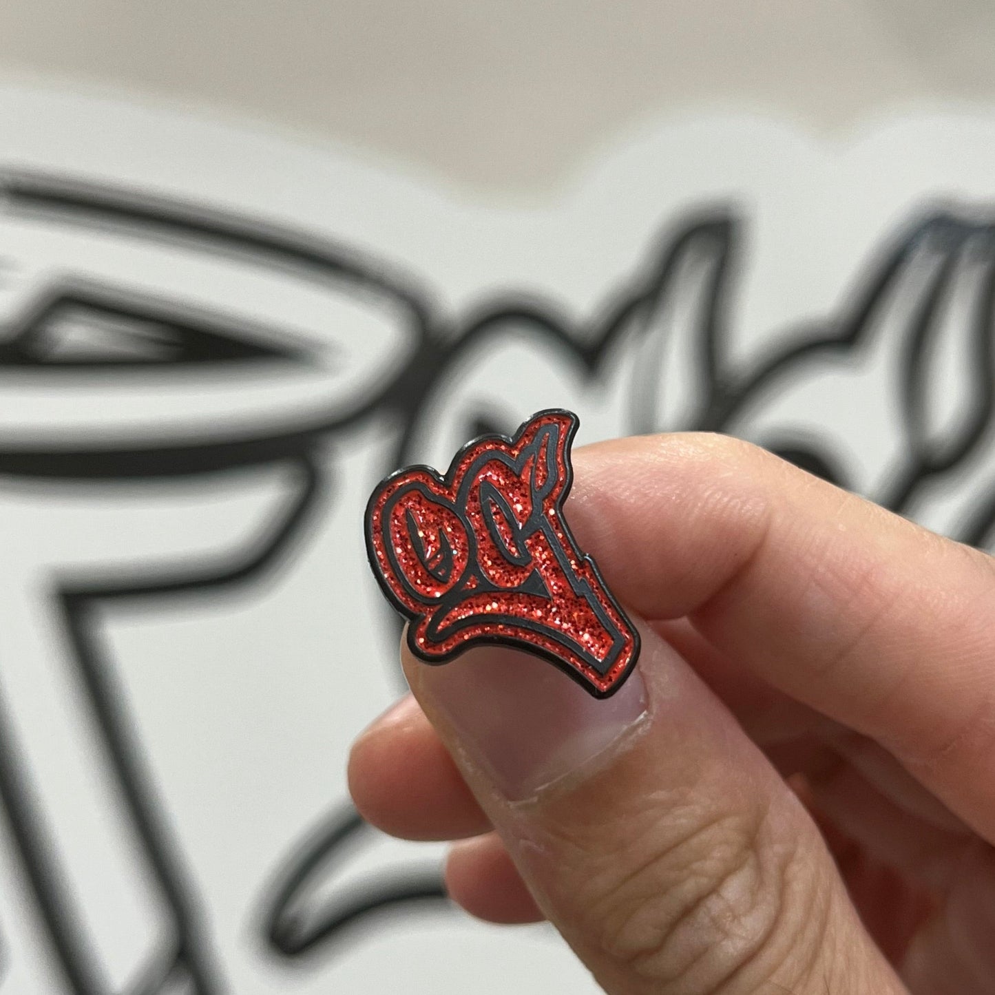 Pins OG Fire Red Glitter