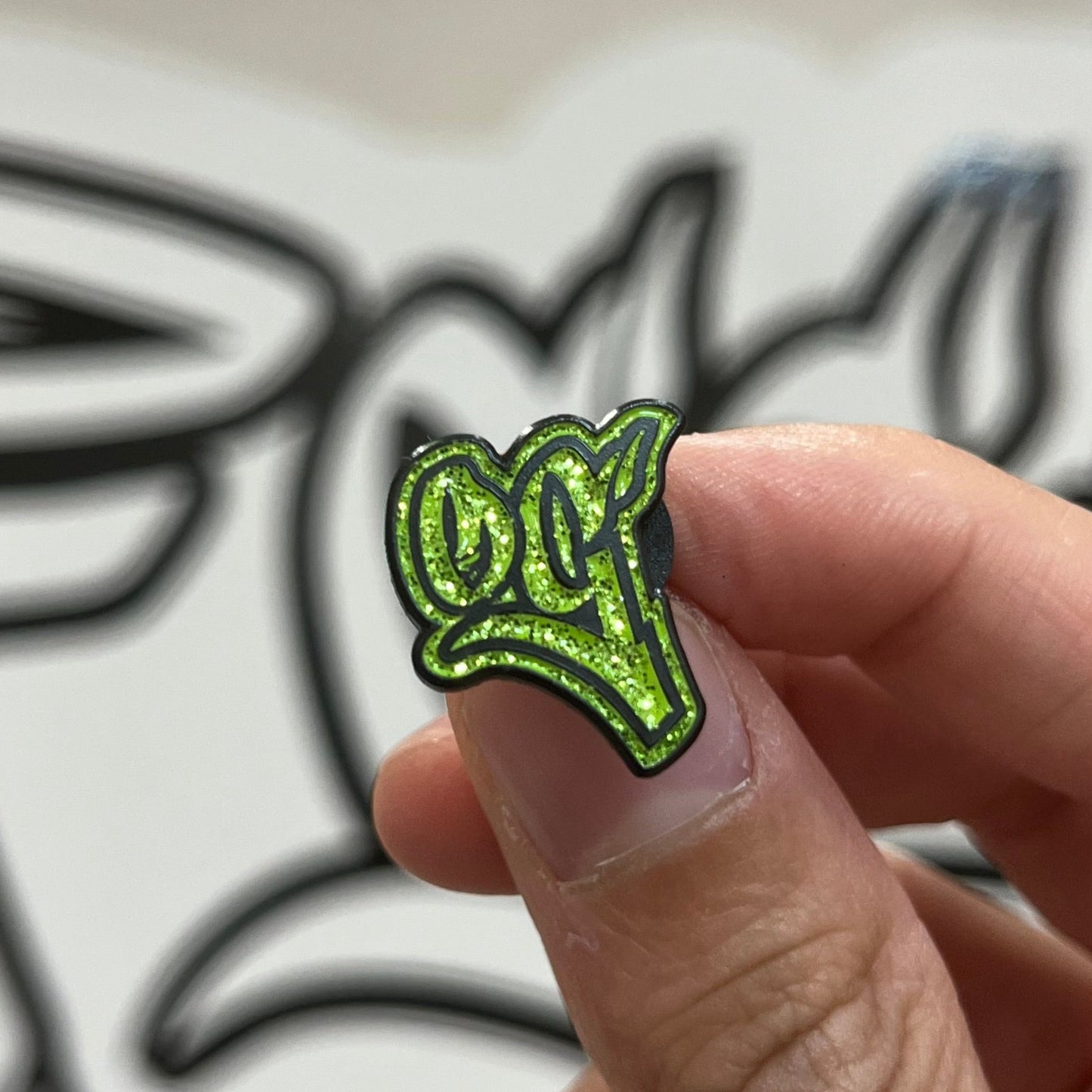 Pins OG Light Green Glitter