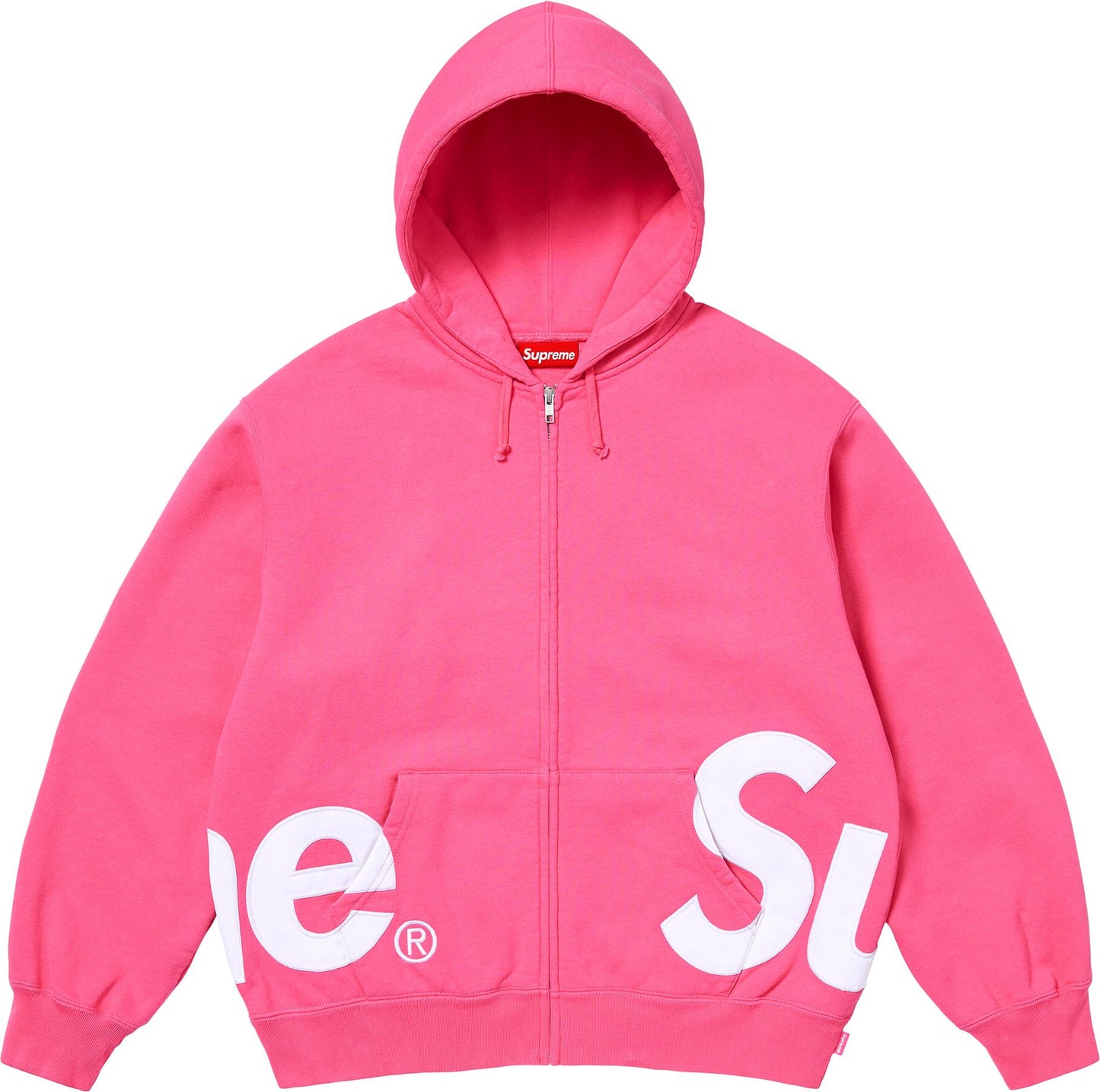 SUPREME BIG LOGO ZIP UP HOODED SWEATSHIRT