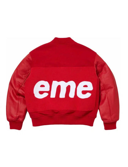 Supreme Big Logo Chenille Varsity Jacket Red