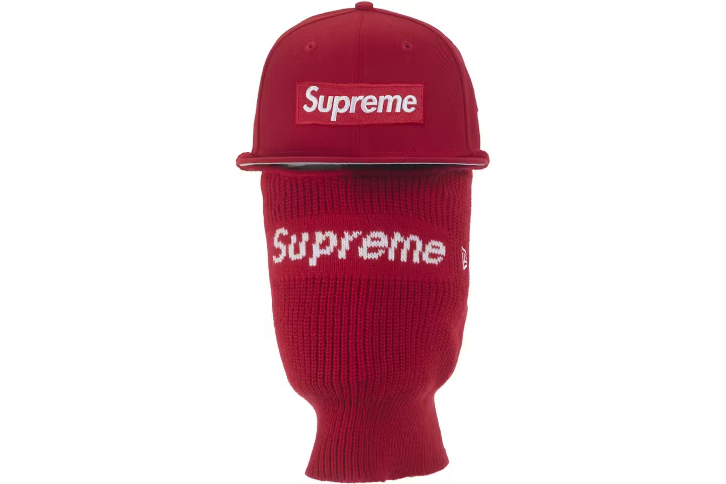 Supreme New Era Box Logo 59Fifty Balaclava Cap Red