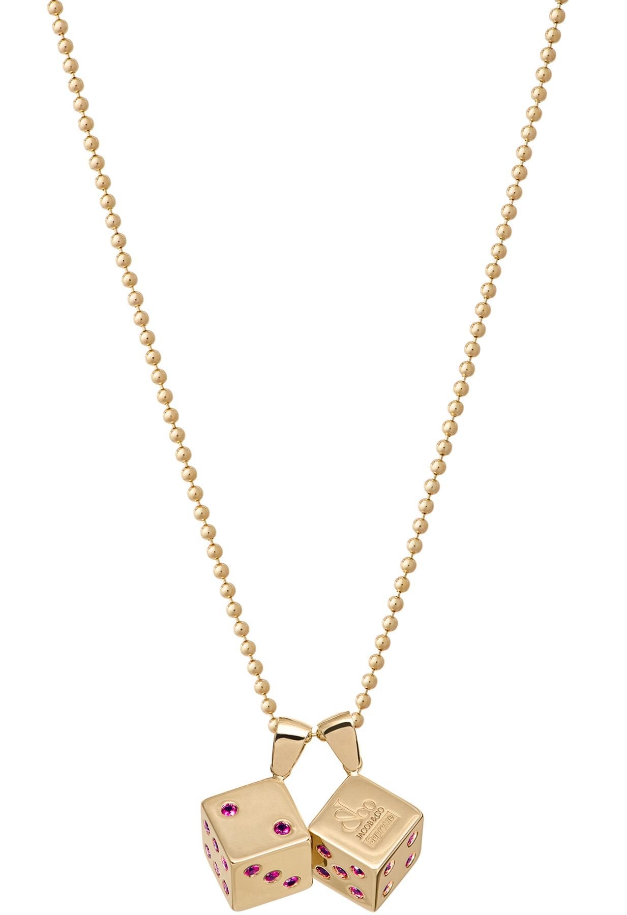 SUPREME®/JACOB&CO DICE 14K GOLD PENDANT