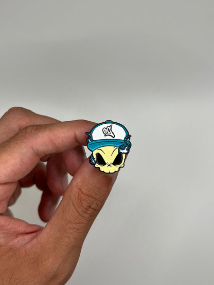 Pins Skull OG Light Blue Flame