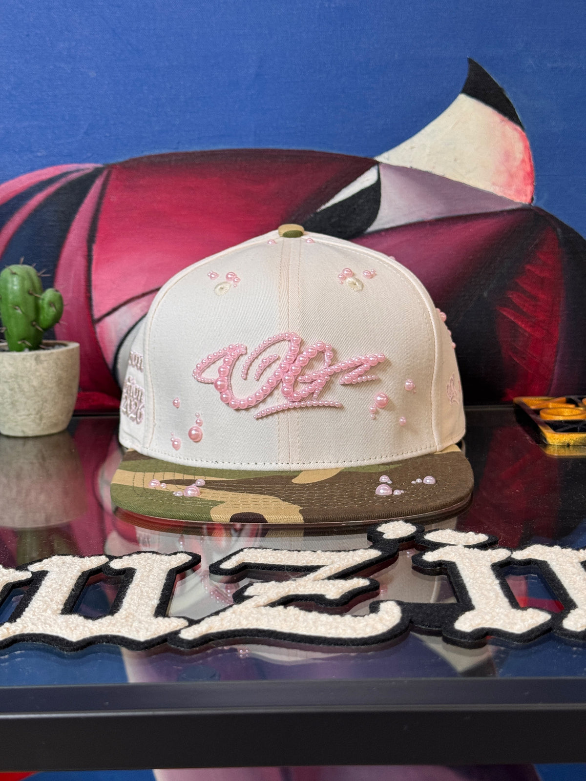 OG HAT x SHUZIRT SAIL CAMO PINK CUSTOM BEADS