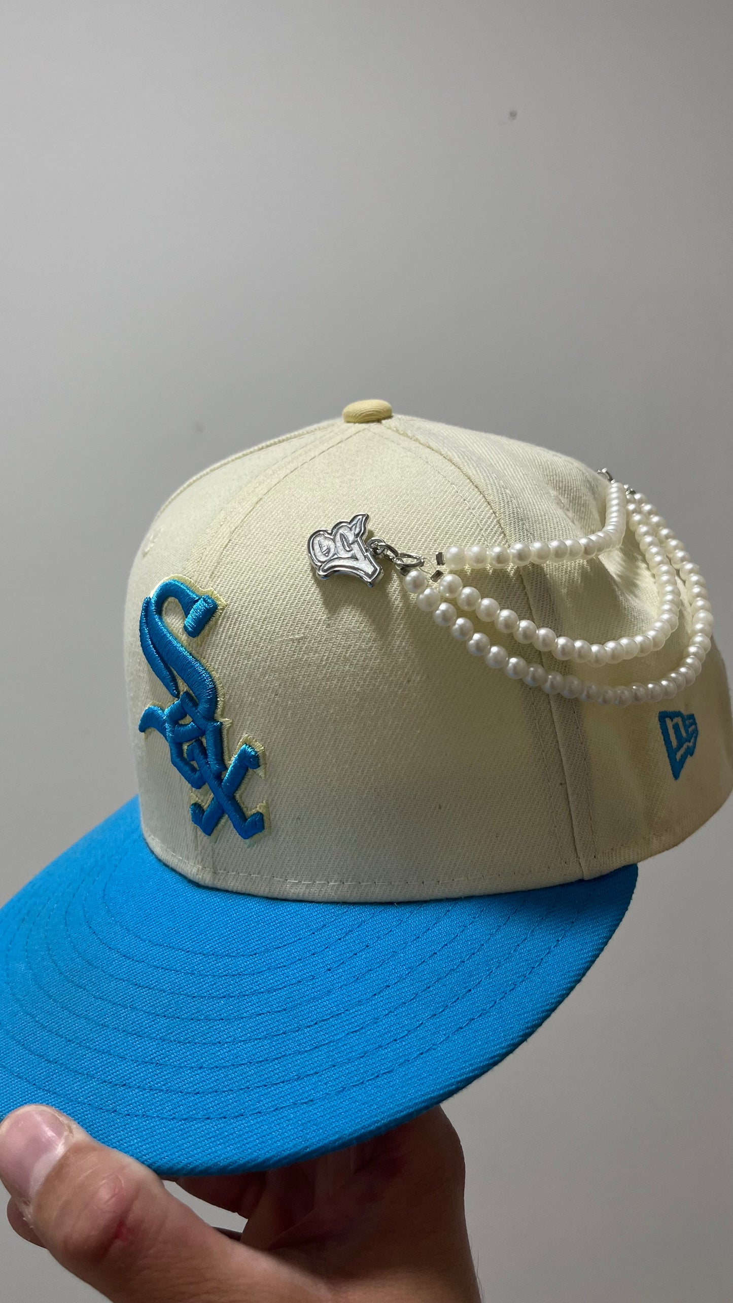 Chain White Pearls Silver