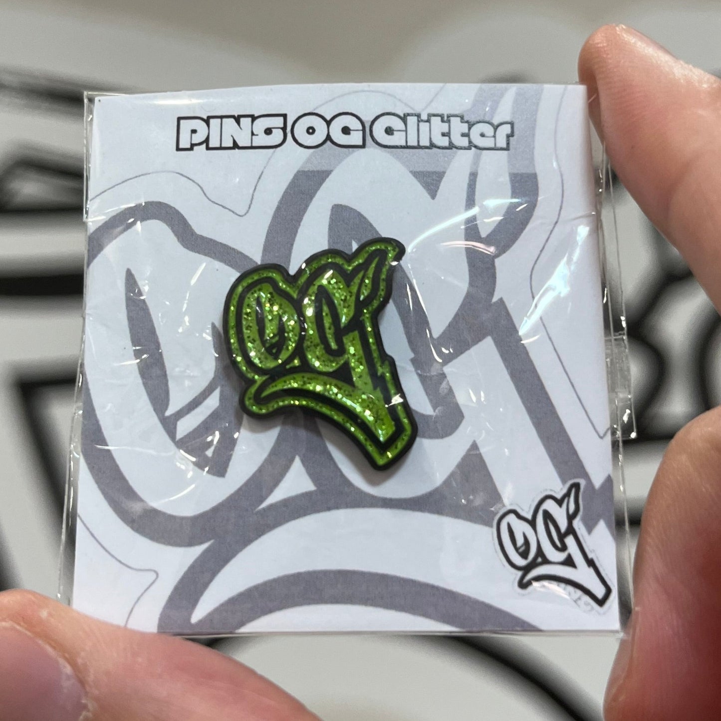Pins OG Light Green Glitter