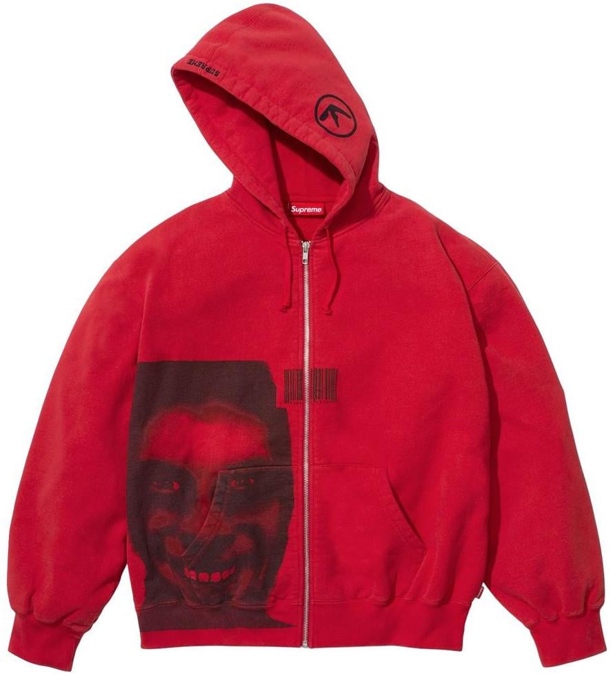 SUPREME/APHEX TWIN ZIP UP HOODED SWEATSHIRT
