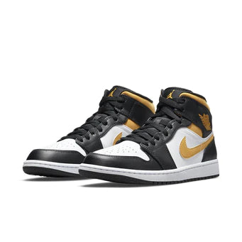 Jordan 1 Mid White Pollen Black.