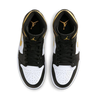 Jordan 1 Mid White Pollen Black.