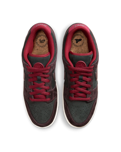 Nike SB Dunk Low Pro x Riot Skateshop Mahogany and Team Red